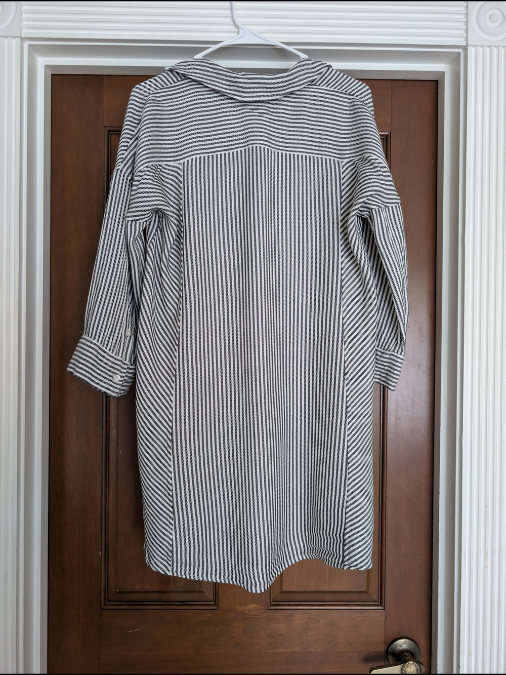 Madewell Black and White Striped Oversized Button Down